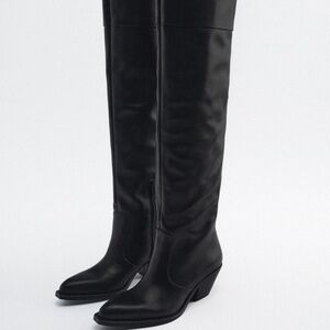 ZARA LEATHER COWBOY BOOT -